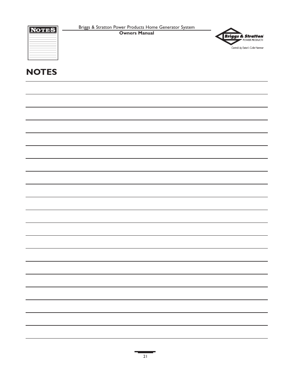 Briggs & Stratton Home Generator System User Manual | Page 21 / 68