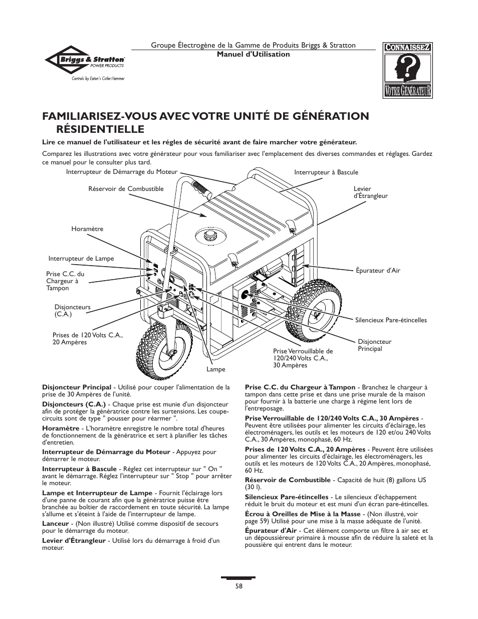 Briggs & Stratton Home Generator System User Manual | Page 58 / 68