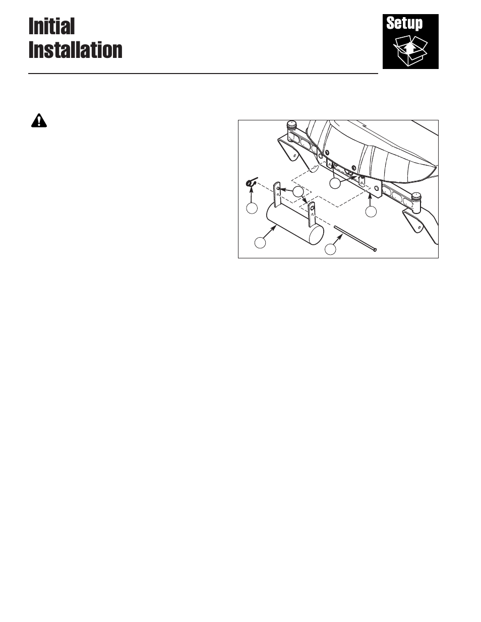 Initial installation, Warning, Counterweight installation | Briggs & Stratton 1695287 User Manual | Page 6 / 14