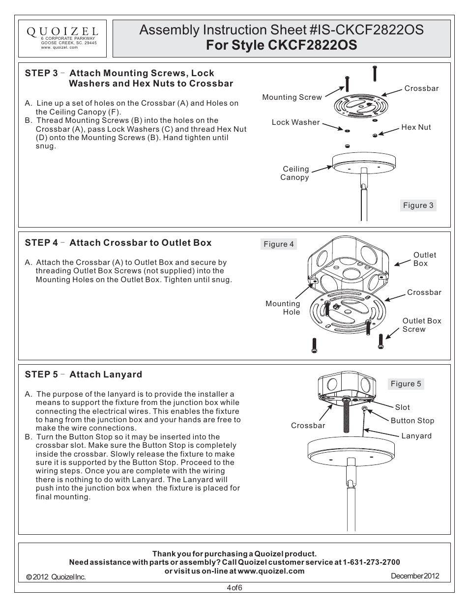 Quoizel CKCF2822OS Confetti User Manual | Page 4 / 6