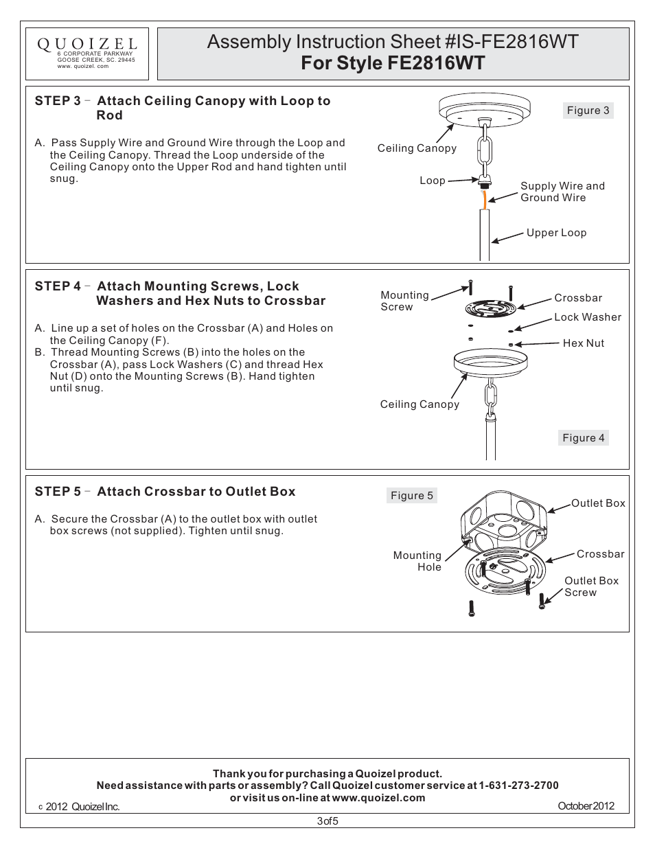Quoizel FE2816WT Ferndale User Manual | Page 4 / 6