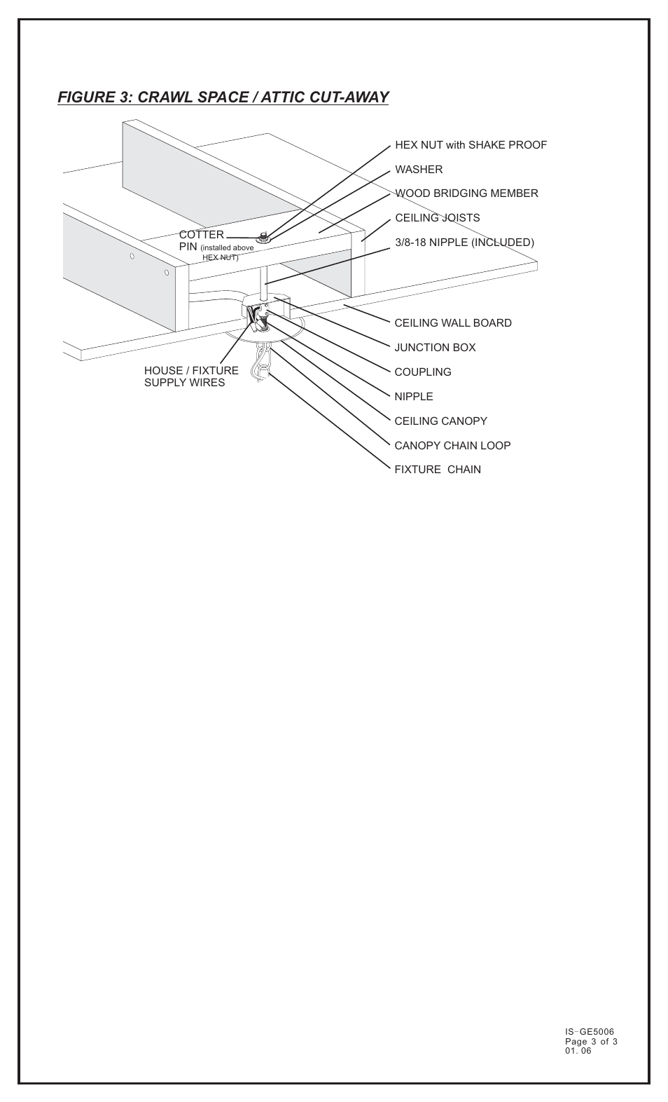 Figure 3: crawl space / attic cut-away | Quoizel GE5006SE Genova User Manual | Page 3 / 3