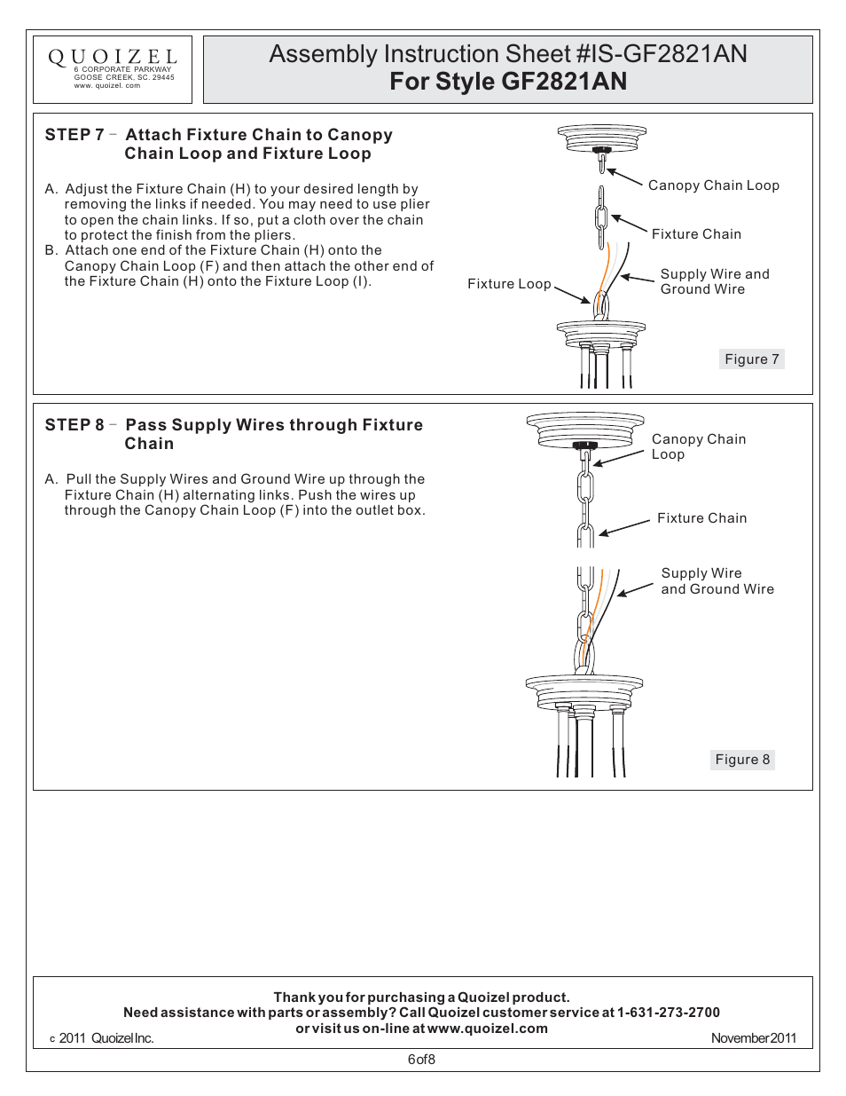 Quoizel GF2821AN Griffin User Manual | Page 6 / 8