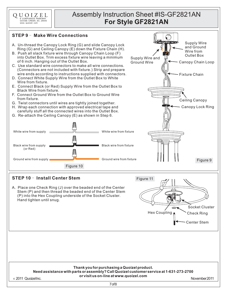 Quoizel GF2821AN Griffin User Manual | Page 7 / 8