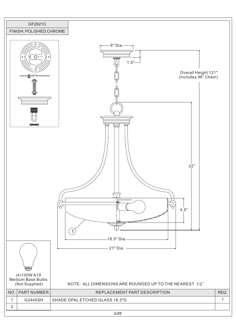 Quoizel GF2821C Griffin User Manual | Page 2 / 8