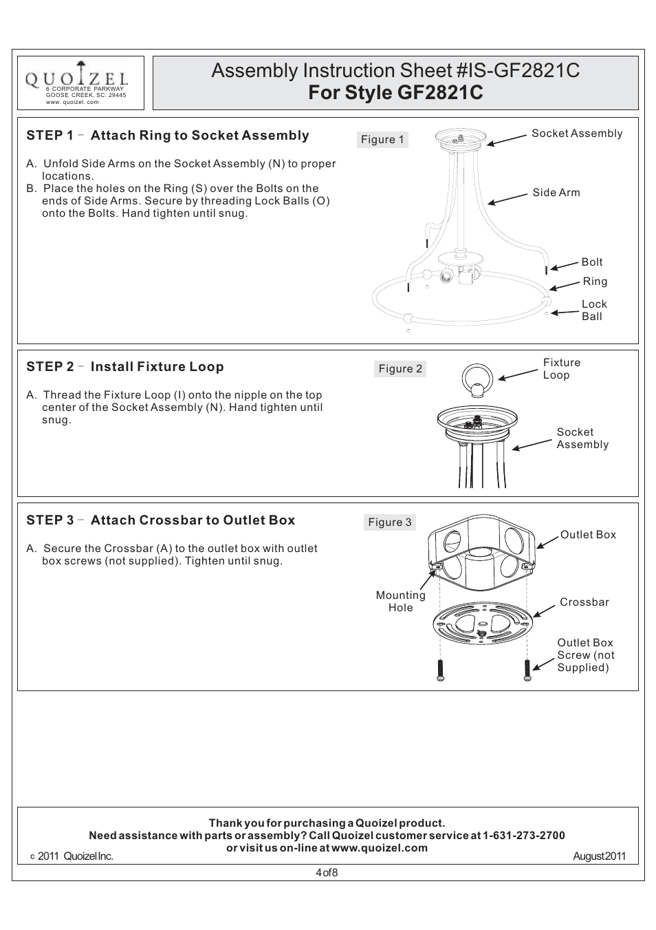 Quoizel GF2821C Griffin User Manual | Page 4 / 8