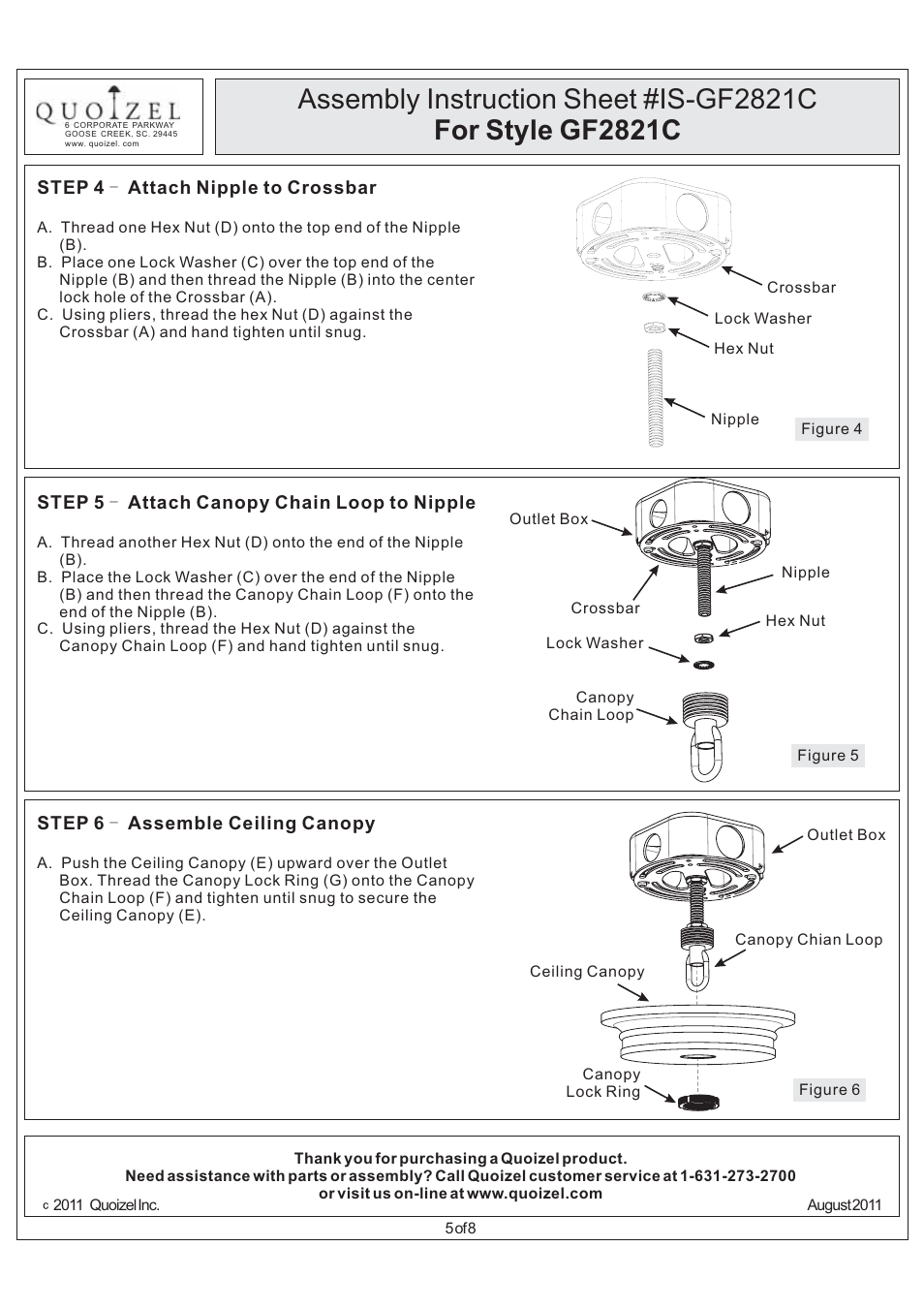 Quoizel GF2821C Griffin User Manual | Page 5 / 8