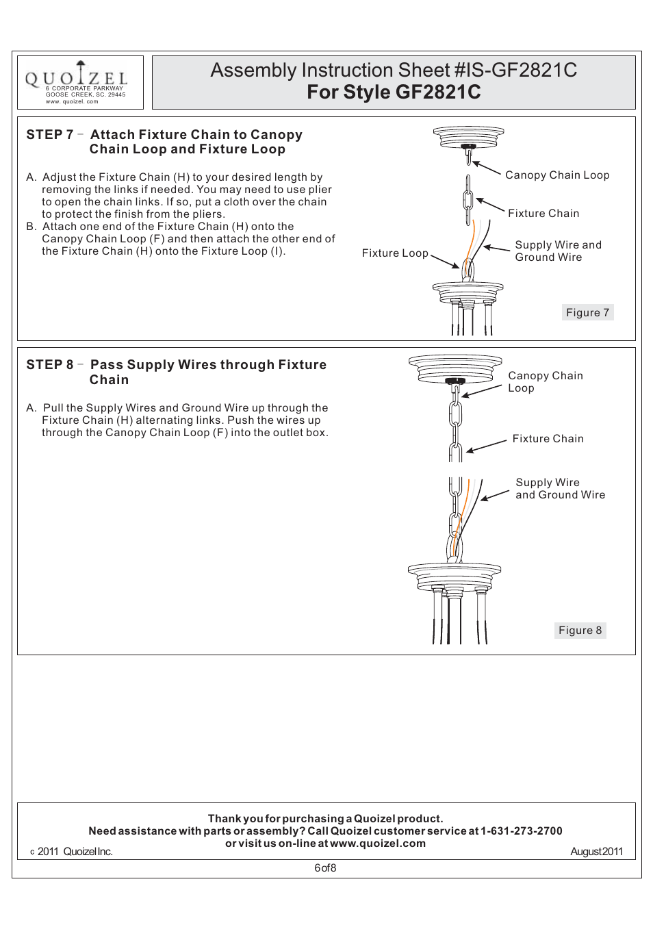 Quoizel GF2821C Griffin User Manual | Page 6 / 8