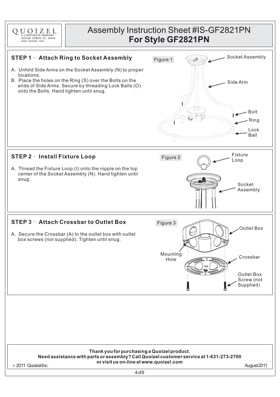 Quoizel GF2821PN Griffin User Manual | Page 4 / 8