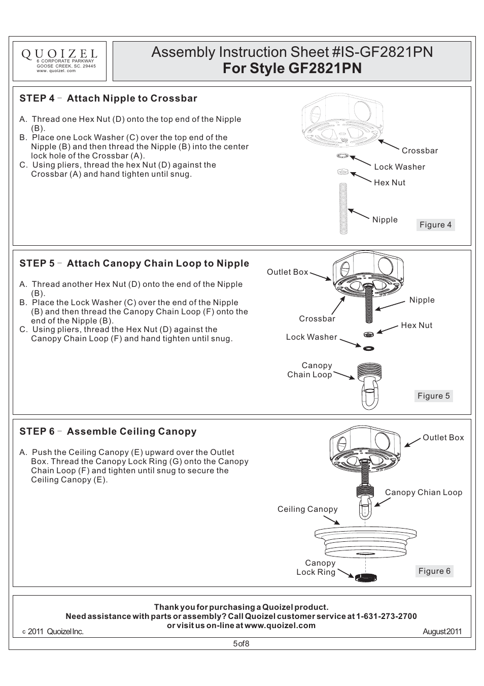 Quoizel GF2821PN Griffin User Manual | Page 5 / 8