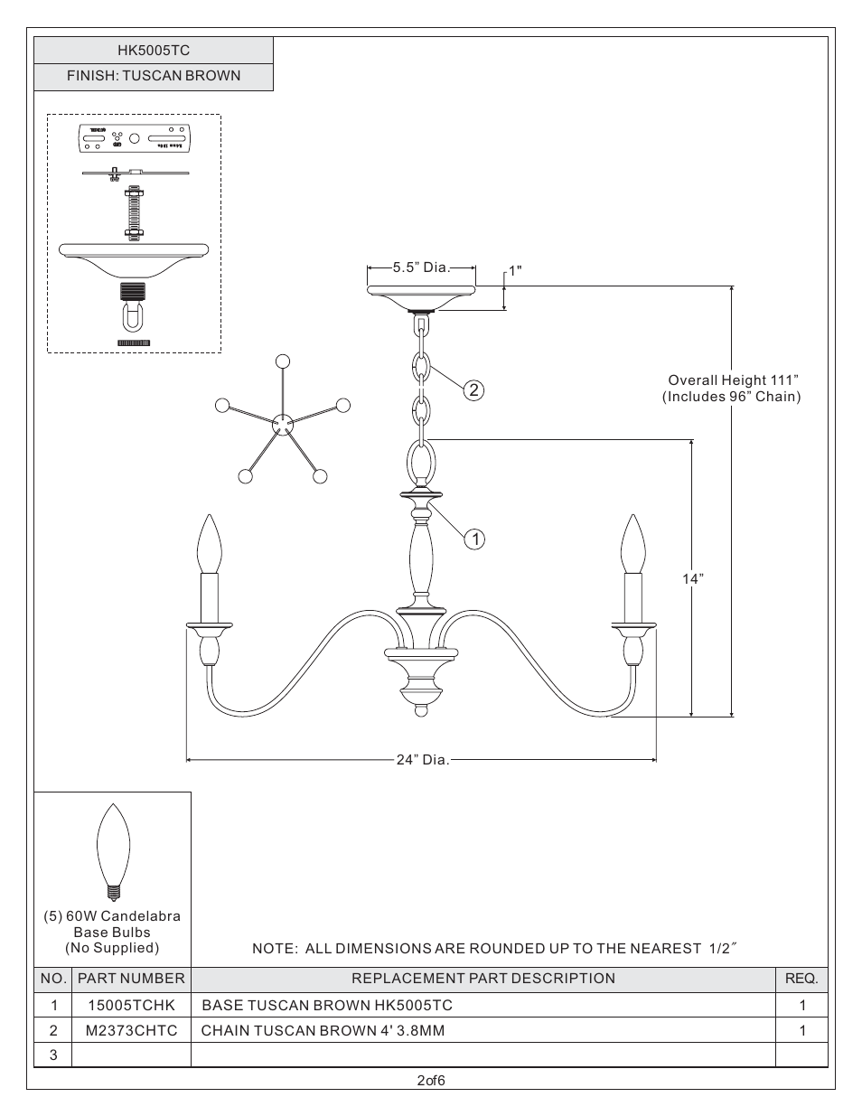 Quoizel HK5005TC Holbrook User Manual | Page 2 / 6