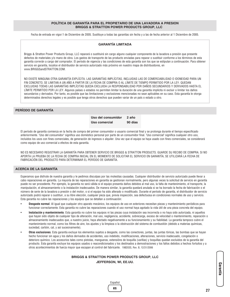 Briggs & Stratton Pressure Washer Manufacture Association User Manual | Page 55 / 56