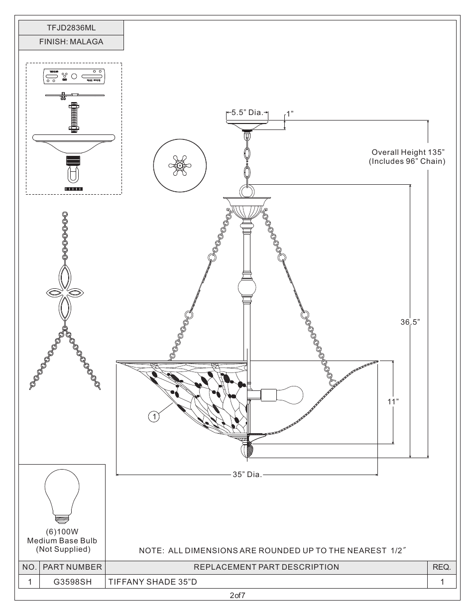 Quoizel TFJD2836ML Jewel Dragonfly User Manual | Page 2 / 7