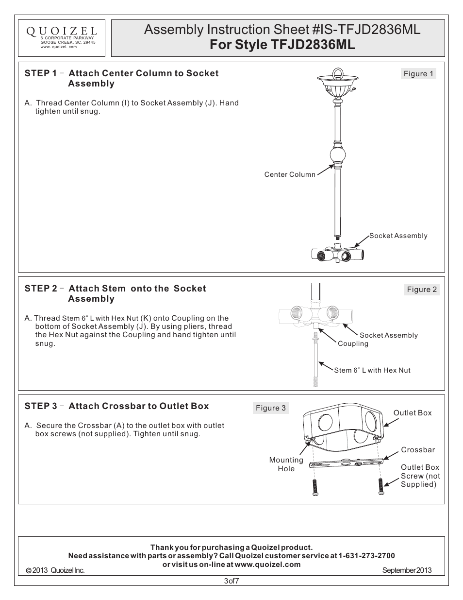 Quoizel TFJD2836ML Jewel Dragonfly User Manual | Page 3 / 7