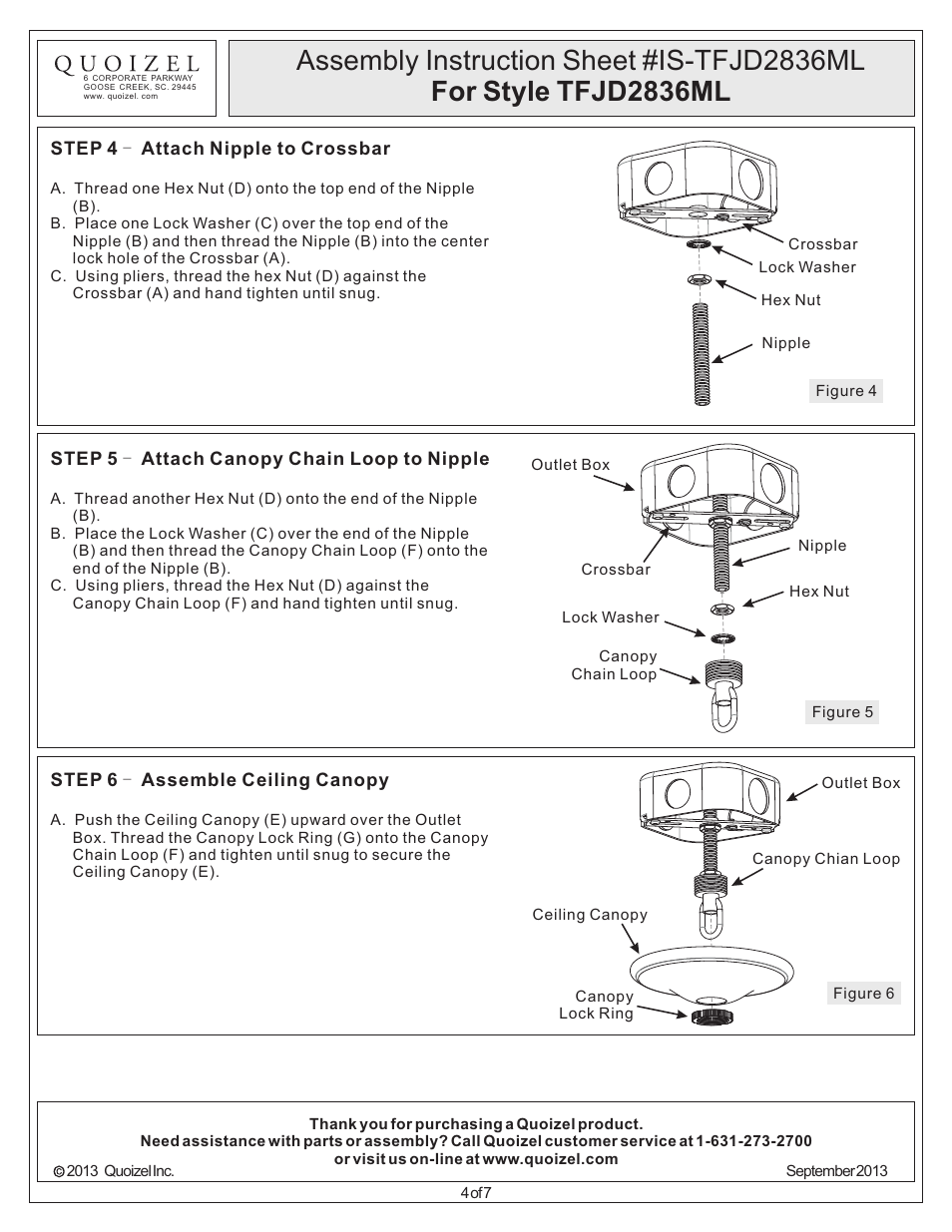 Quoizel TFJD2836ML Jewel Dragonfly User Manual | Page 4 / 7