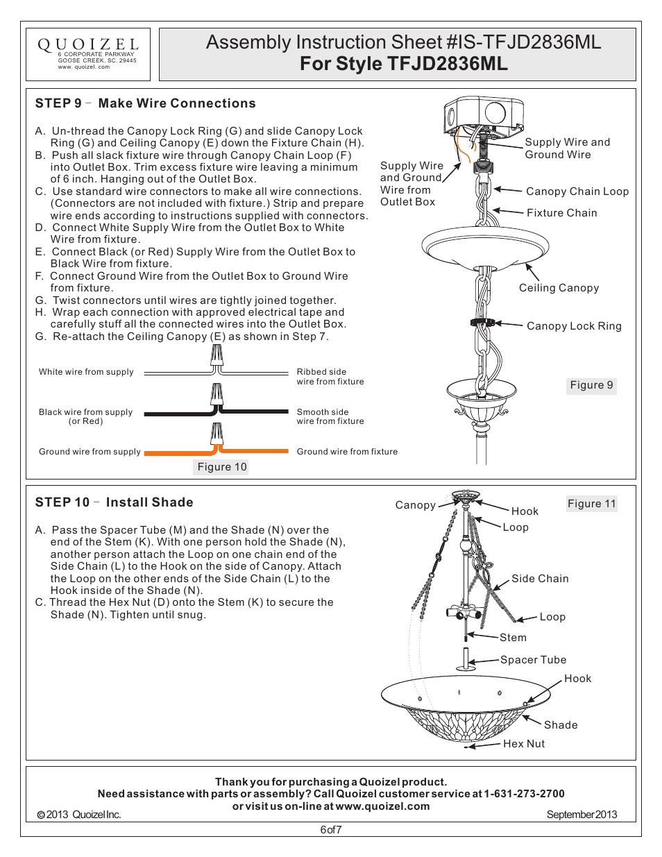 Quoizel TFJD2836ML Jewel Dragonfly User Manual | Page 6 / 7