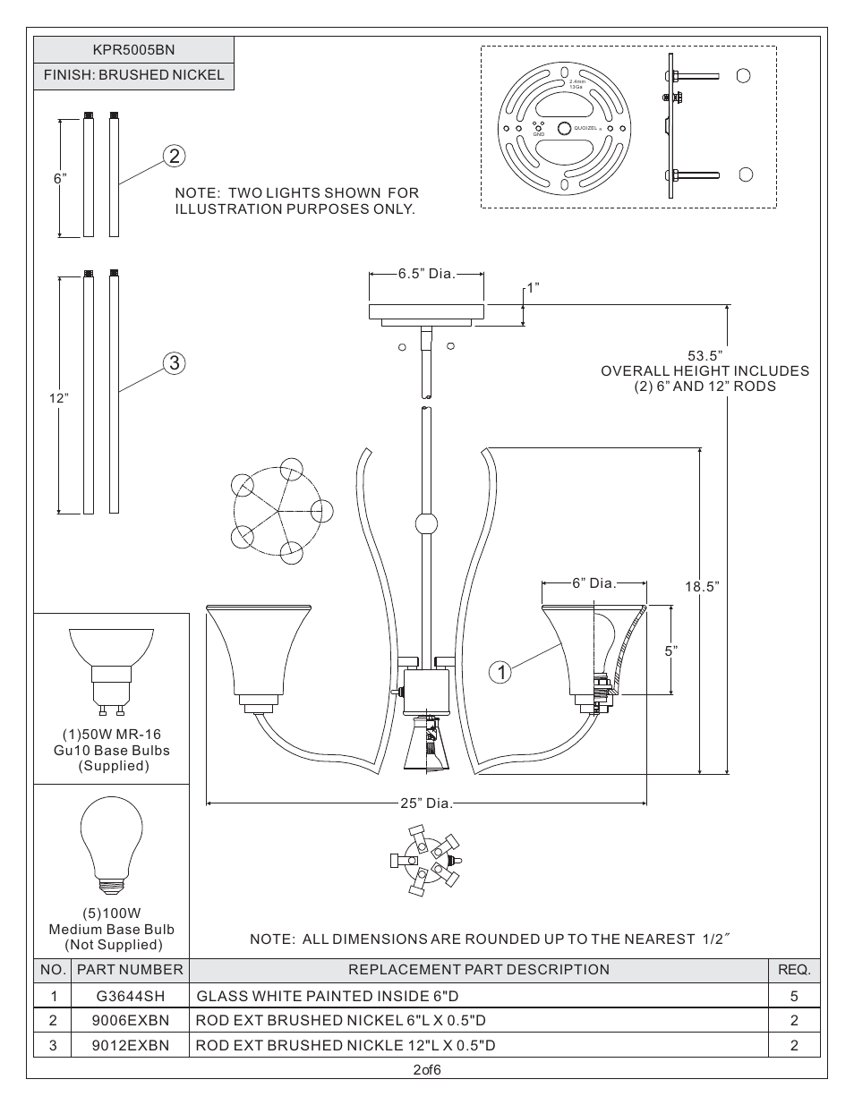 Quoizel KPR5005BN Kemper User Manual | Page 2 / 6
