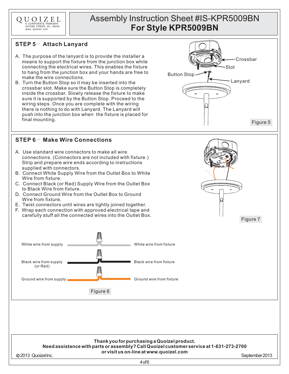 Quoizel KPR5009BN Kemper User Manual | Page 4 / 6