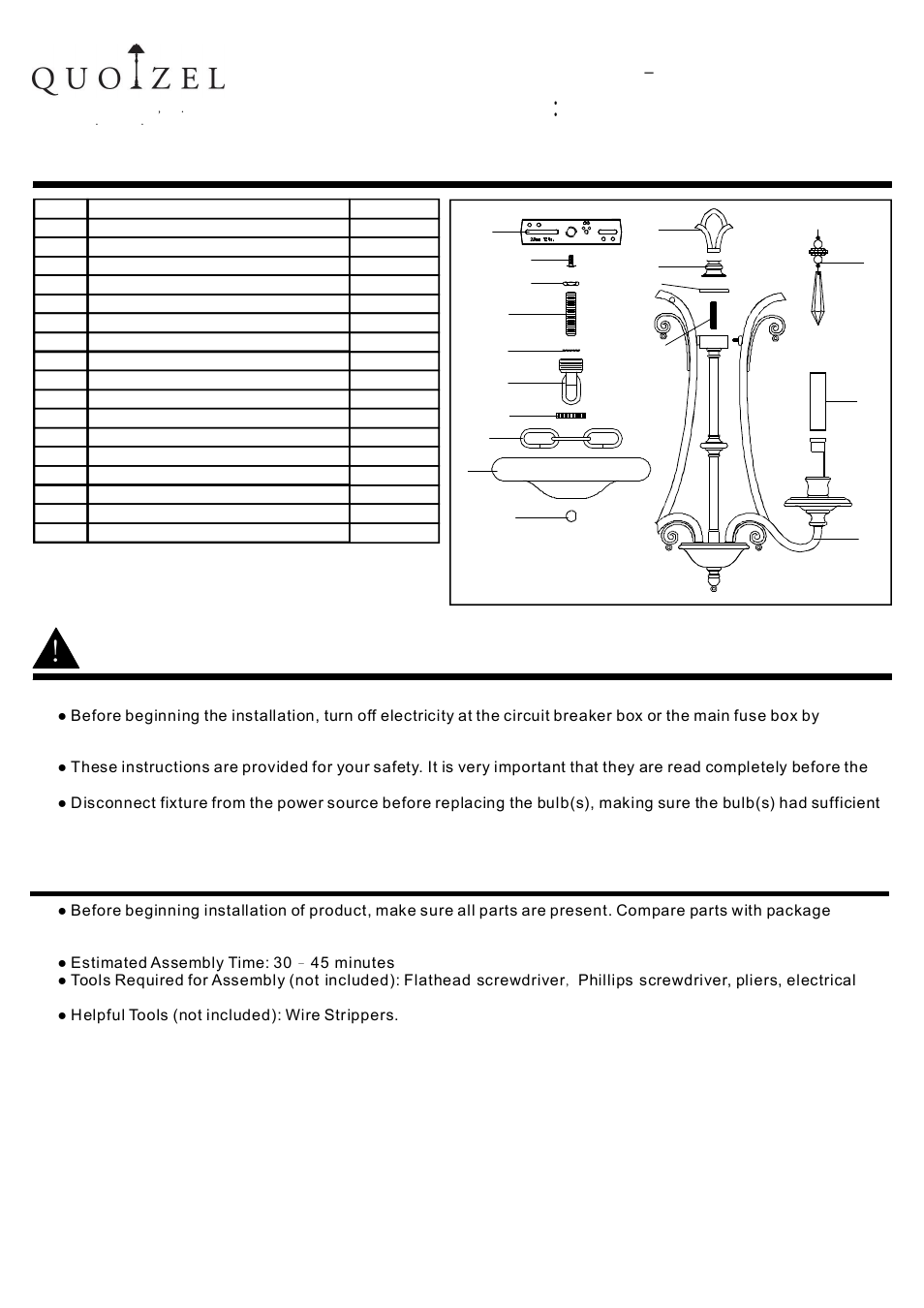 Quoizel KD5003MM Kendra User Manual | 4 pages