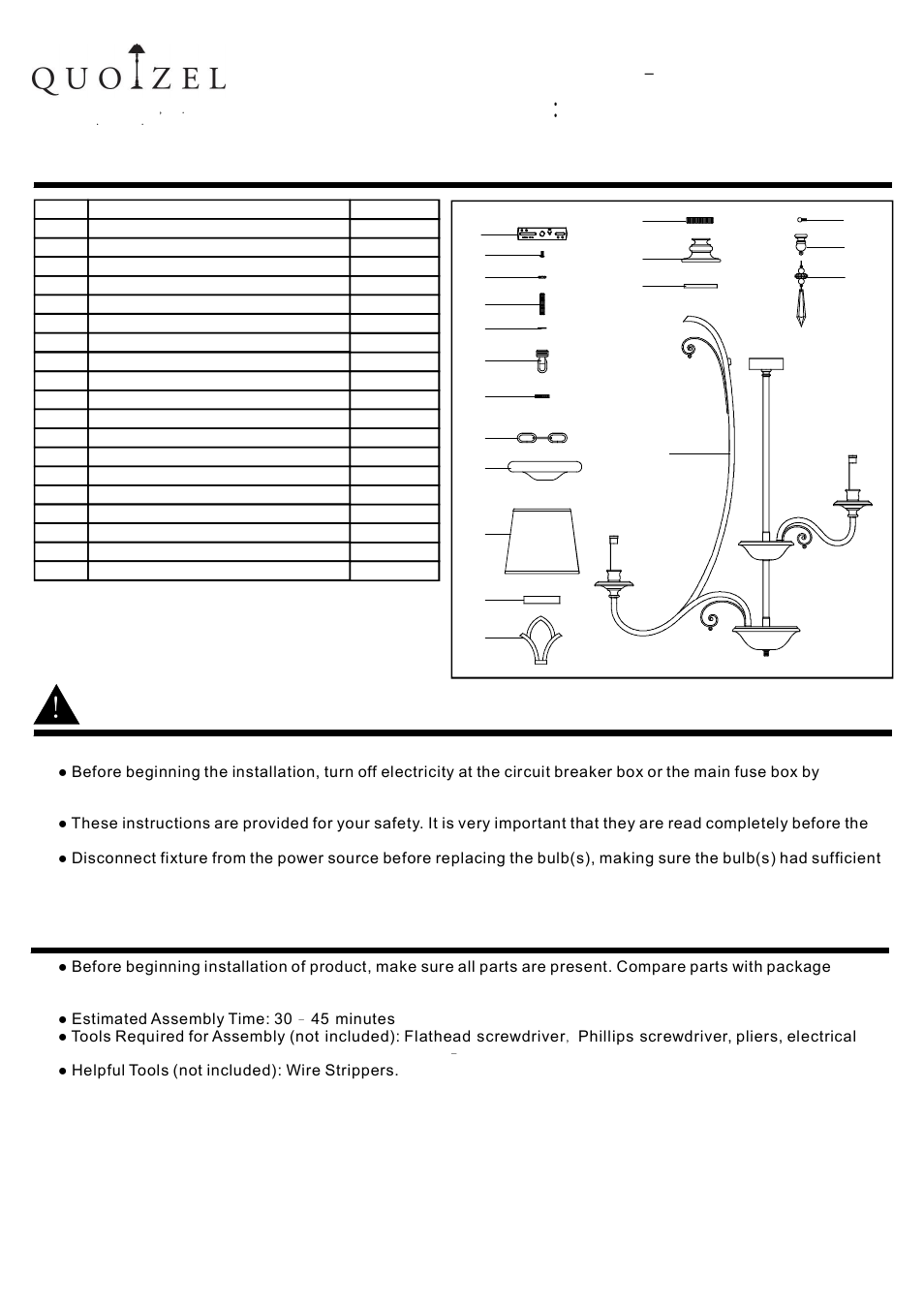 Quoizel KD5009MM Kendra User Manual | 5 pages