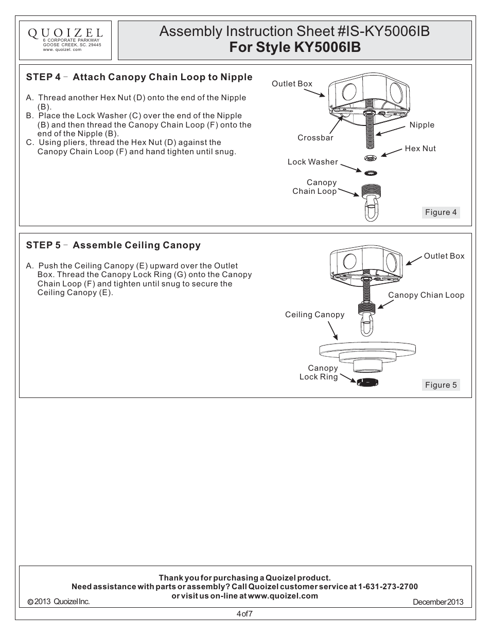 Quoizel KY5006IB Kyle User Manual | Page 4 / 7