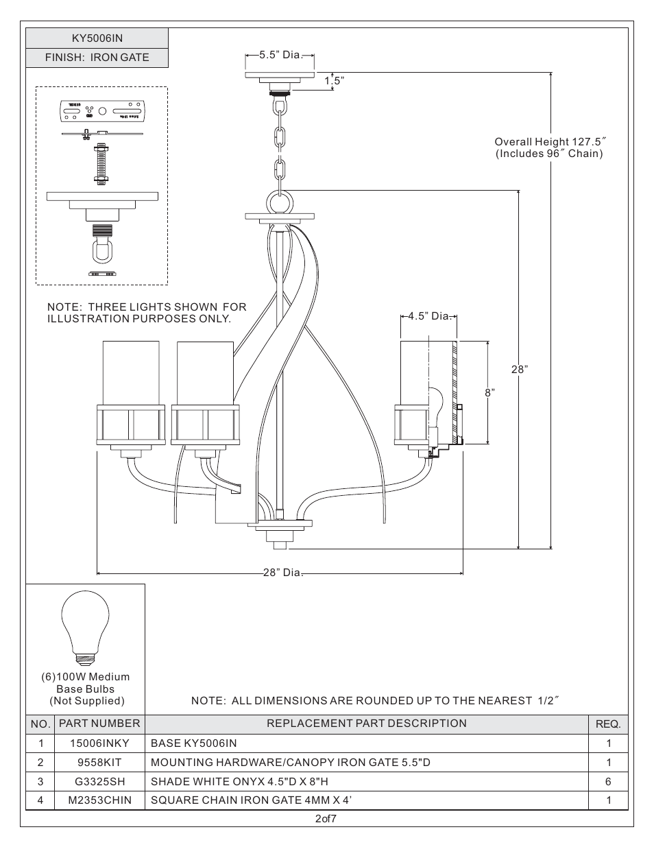 Quoizel KY5006IN Kyle User Manual | Page 2 / 7