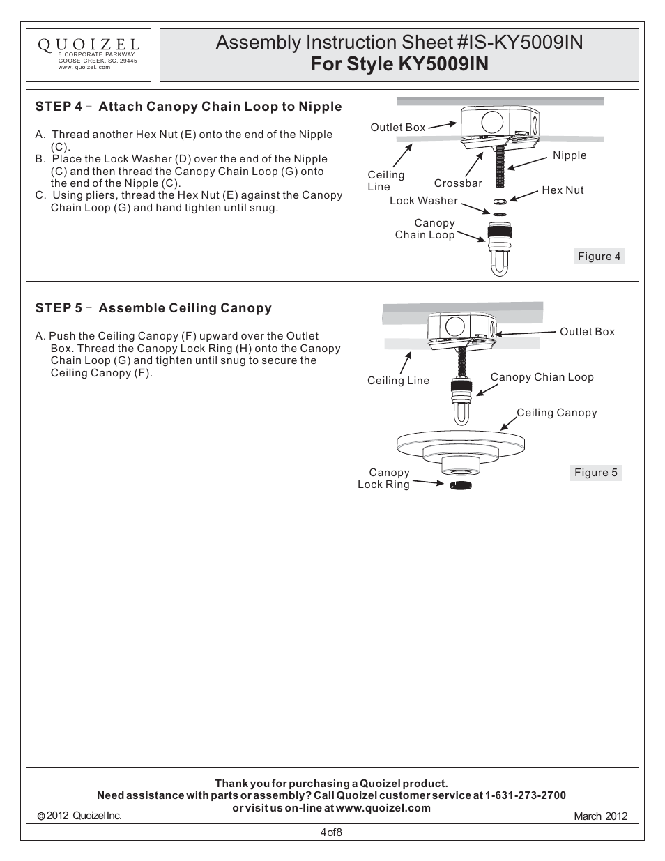 Quoizel KY5009IN Kyle User Manual | Page 4 / 8