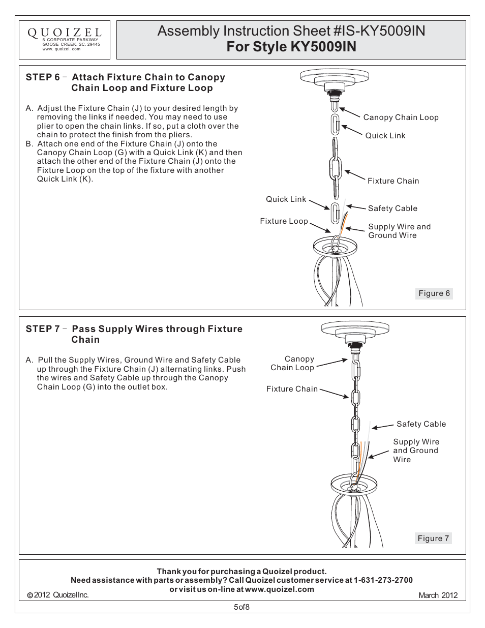 Quoizel KY5009IN Kyle User Manual | Page 5 / 8