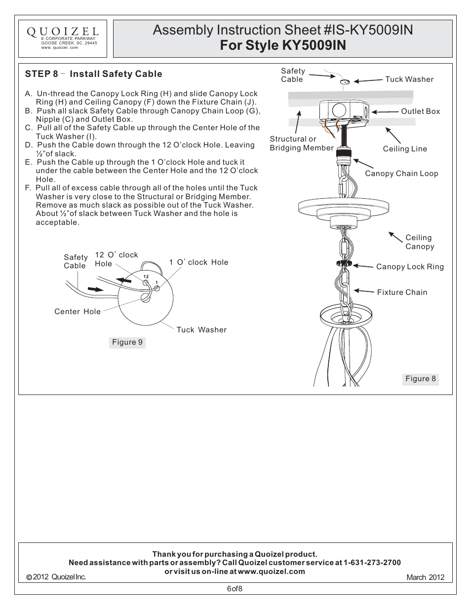 Quoizel KY5009IN Kyle User Manual | Page 6 / 8