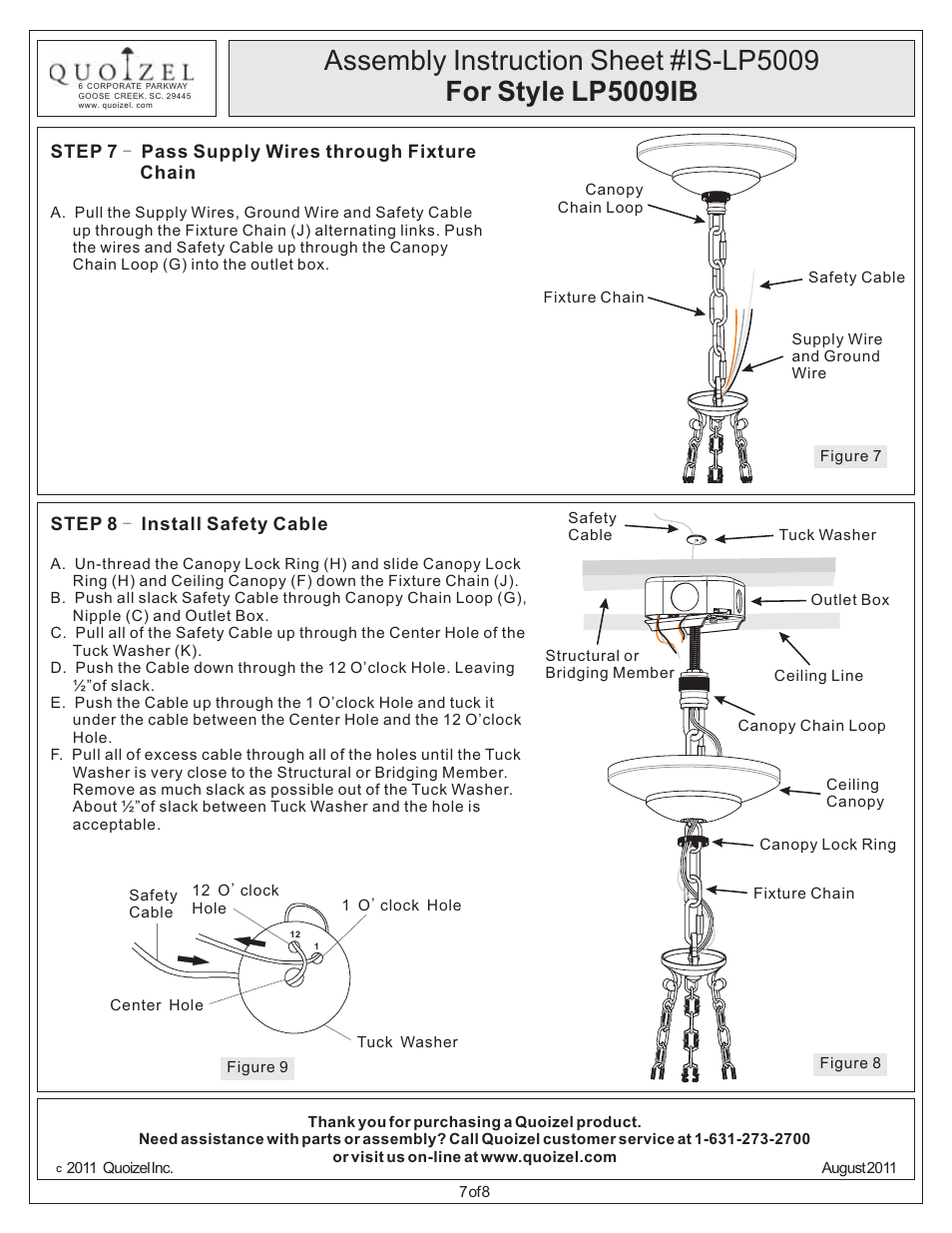 Quoizel LP5009IB La Parra User Manual | Page 7 / 8