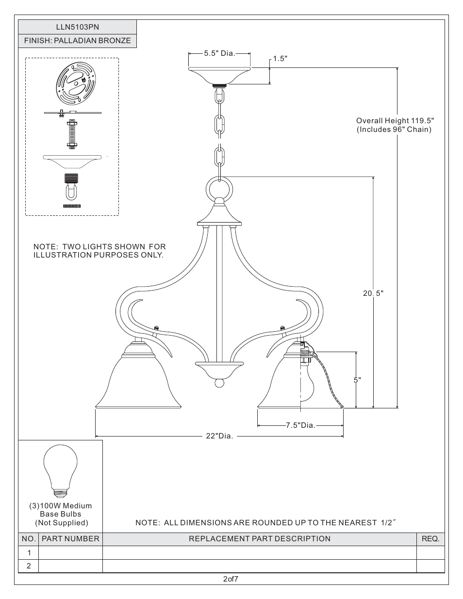 Quoizel LLN5103PN Lillian User Manual | Page 2 / 7