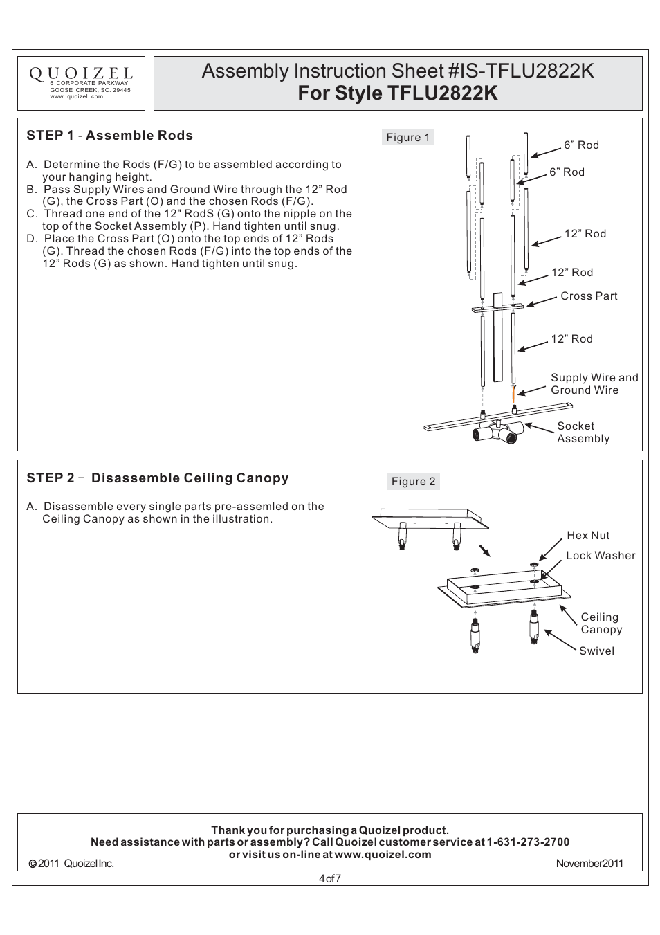 Quoizel TFLU2822K Luxe User Manual | Page 4 / 7