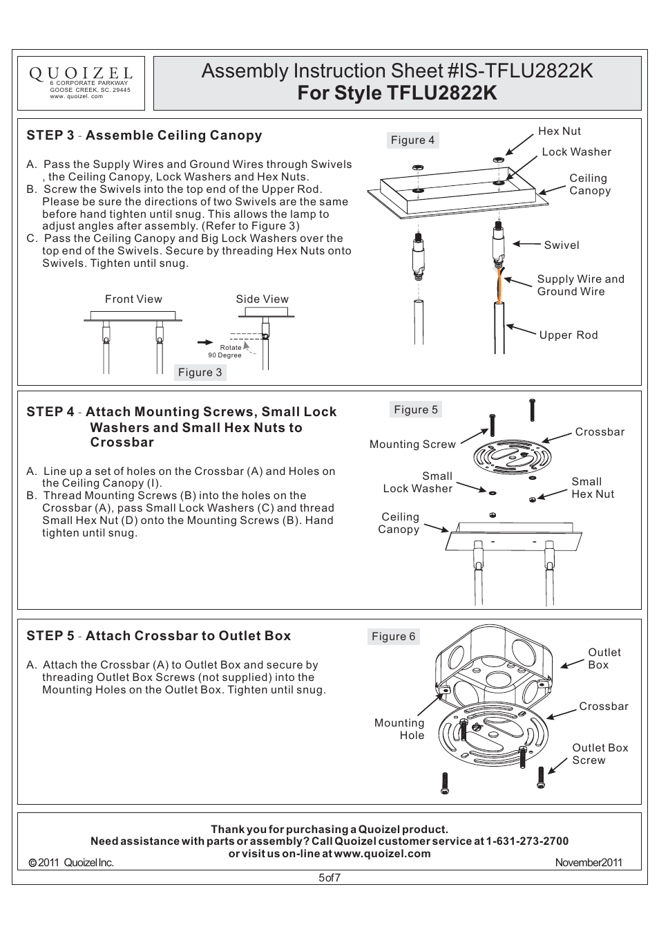 Quoizel TFLU2822K Luxe User Manual | Page 5 / 7