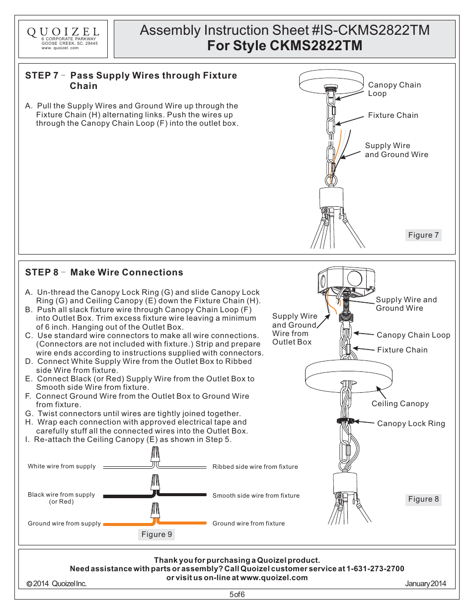 Quoizel CKMS2822TM Marisol User Manual | Page 5 / 6