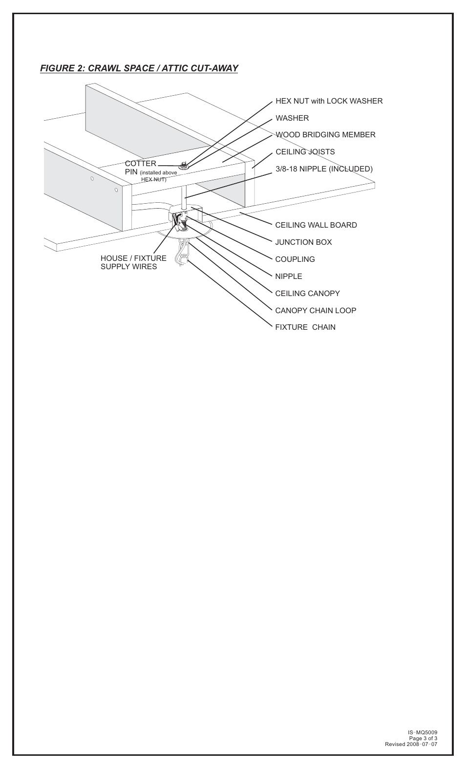 Figure 2: crawl space / attic cut-away | Quoizel MQ5009HL Marquette User Manual | Page 3 / 3