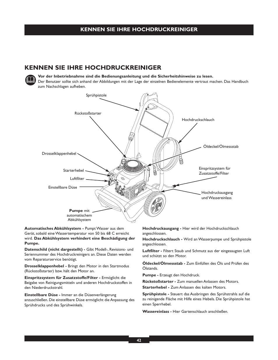 Kennen sie ihre hochdruckreiniger | Briggs & Stratton 20223 User Manual | Page 42 / 92