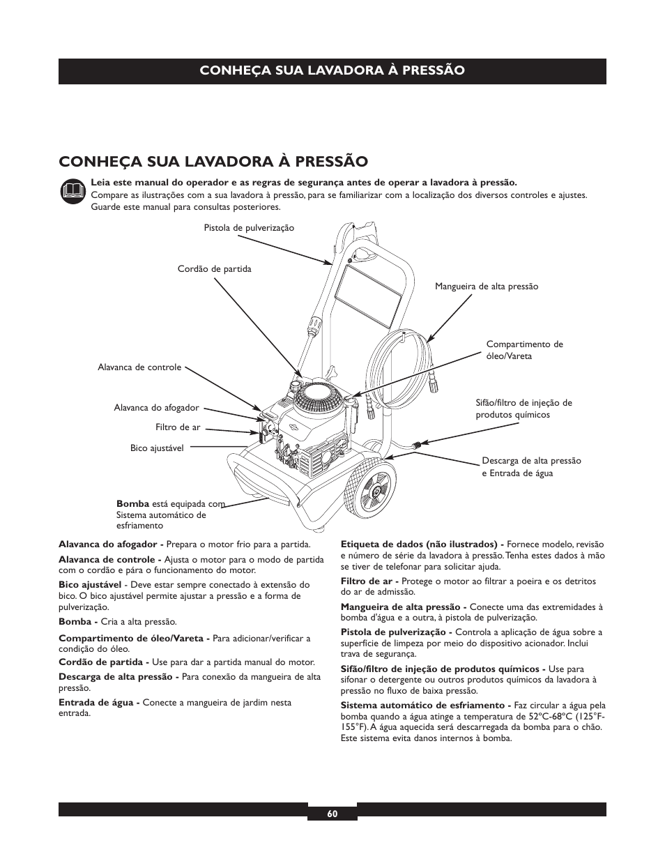 Conheça sua lavadora à pressão | Briggs & Stratton 20223 User Manual | Page 60 / 92