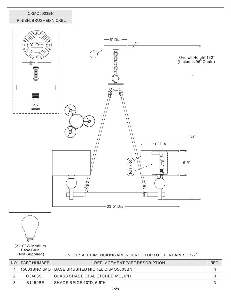 Quoizel CKMO5003BN Metro User Manual | Page 2 / 8