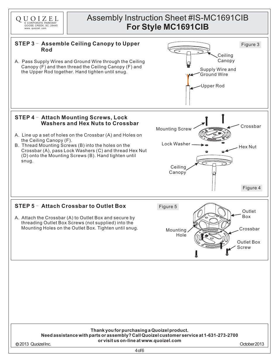Quoizel MC1691CIB Mica User Manual | Page 4 / 6