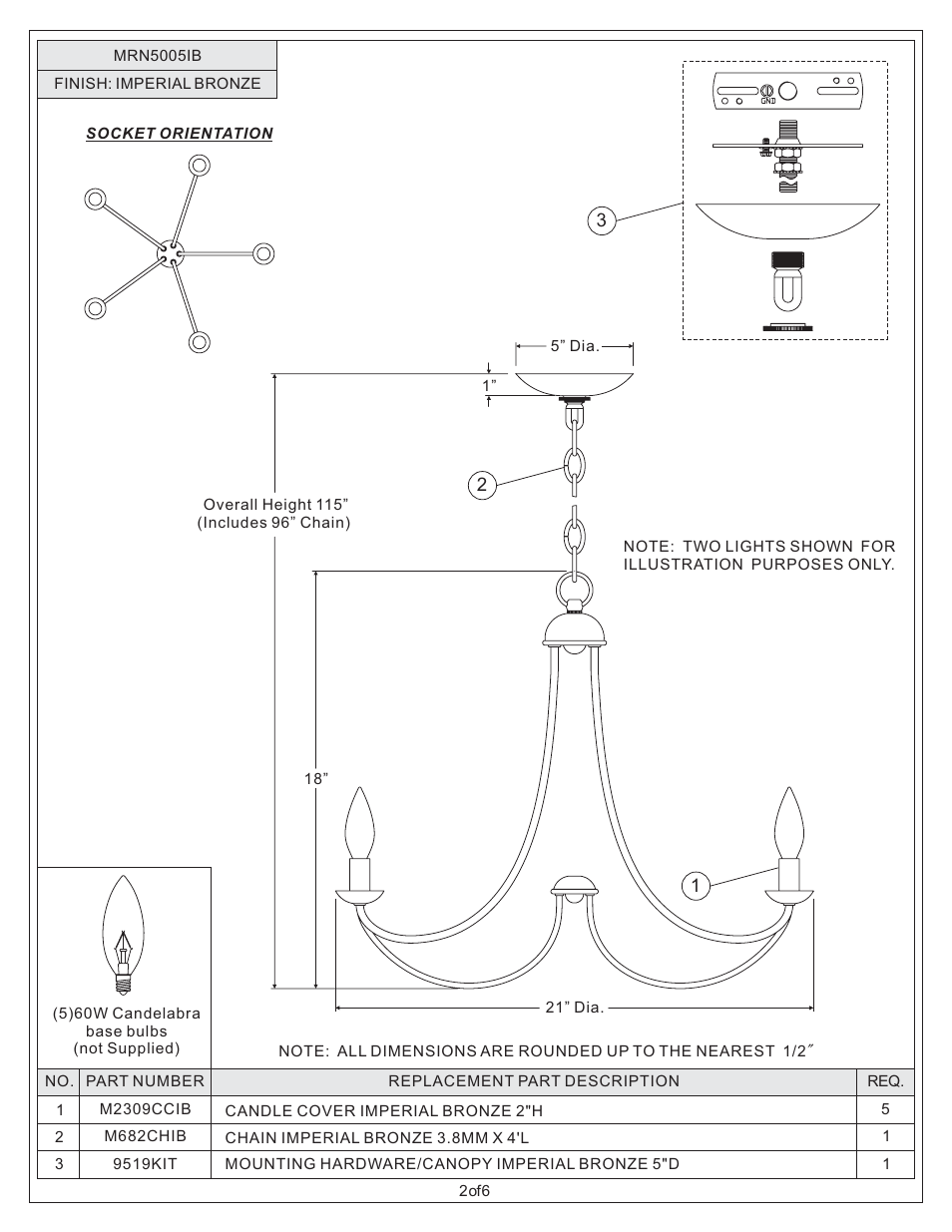 Quoizel MRN5005IB Mirren User Manual | Page 2 / 6