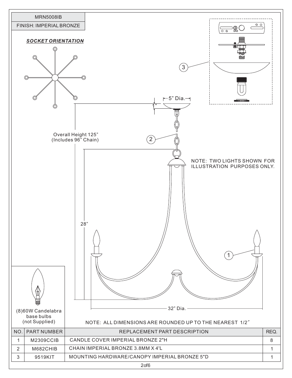 Quoizel MRN5008IB Mirren User Manual | Page 2 / 6