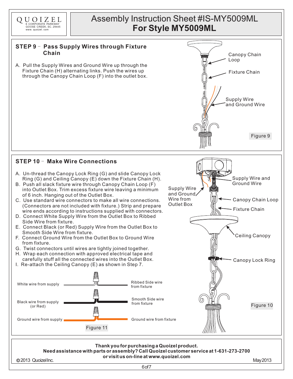 Quoizel MY5009ML Monterey Mosaic User Manual | Page 6 / 7