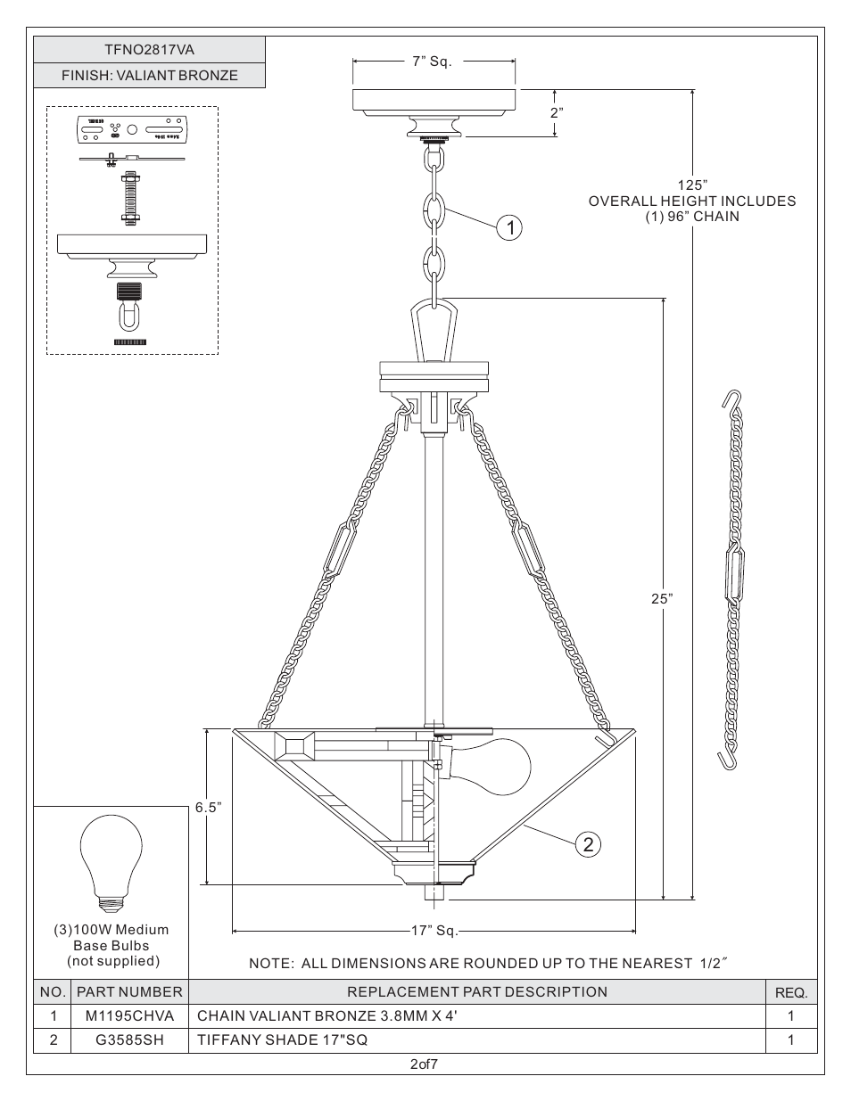 Quoizel TFNO2817VA Navajo User Manual | Page 2 / 7