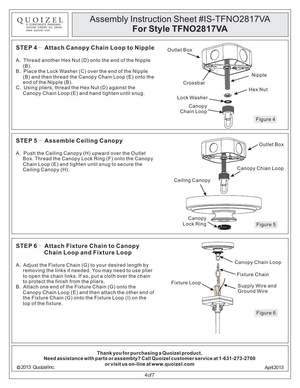 Quoizel TFNO2817VA Navajo User Manual | Page 4 / 7