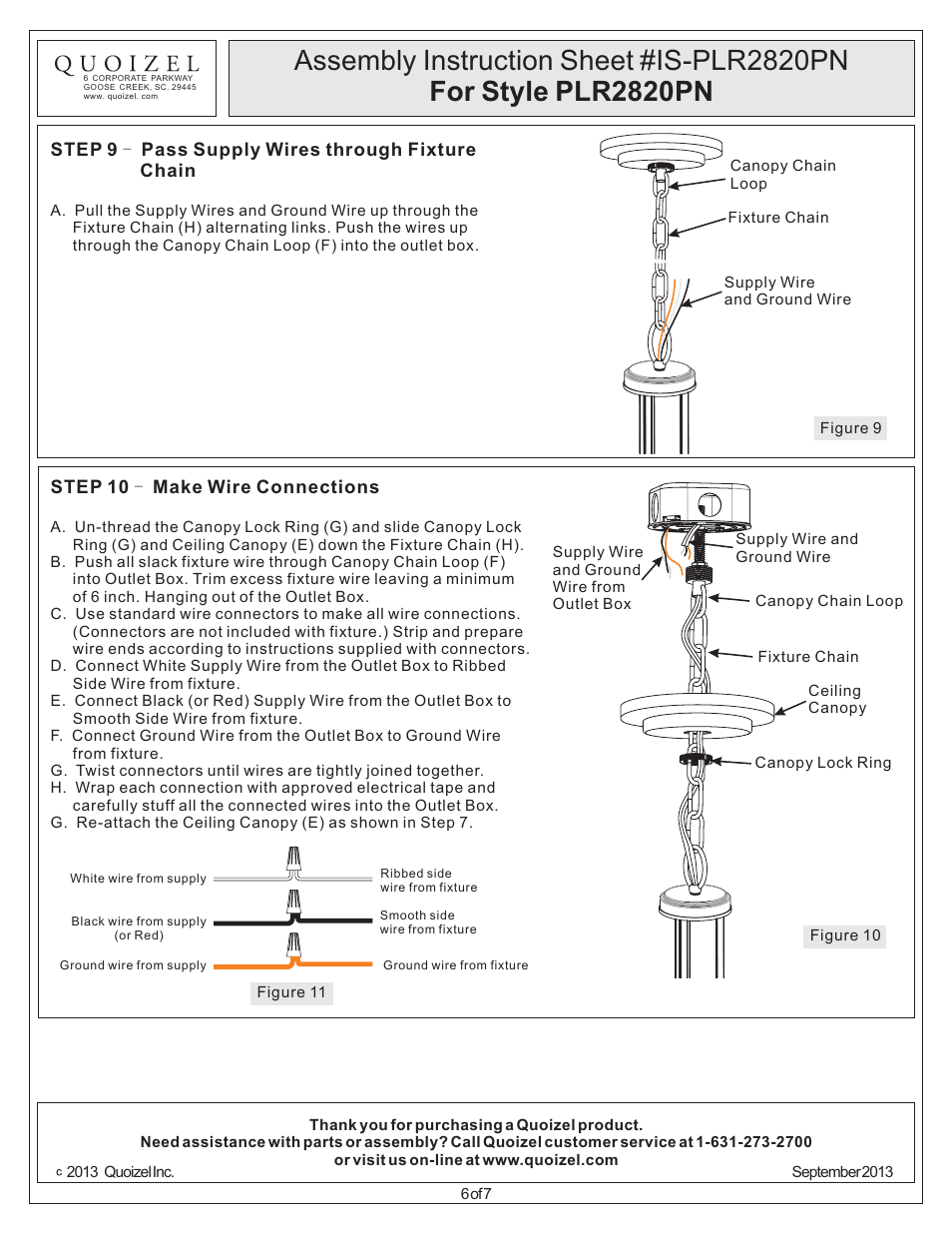 Quoizel PLR2820PN Palmer User Manual | Page 6 / 7