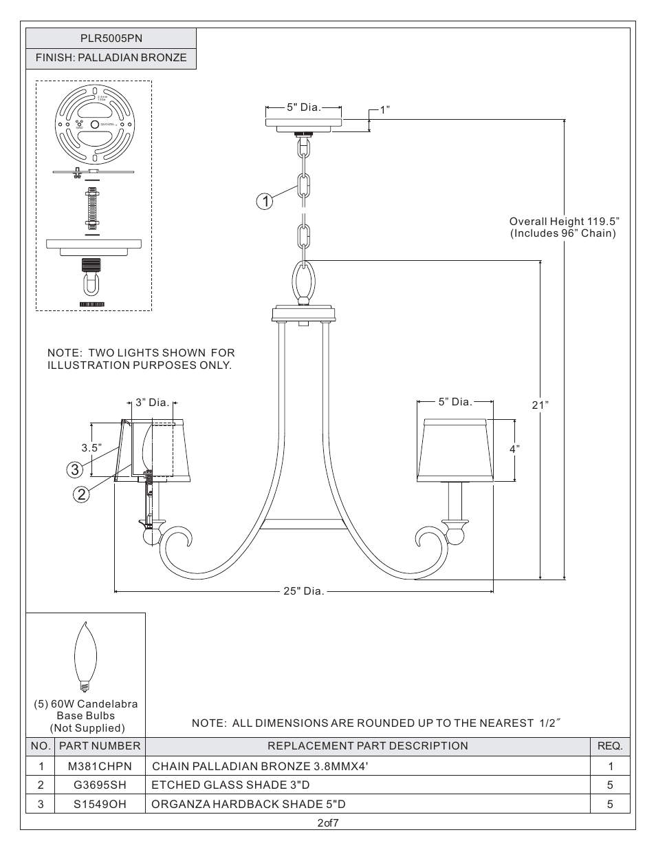 Quoizel PLR5005PN Palmer User Manual | Page 2 / 7