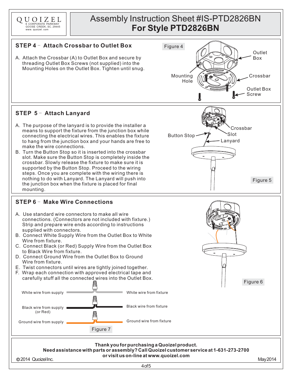 Quoizel PTD2826BN Portland User Manual | Page 4 / 5