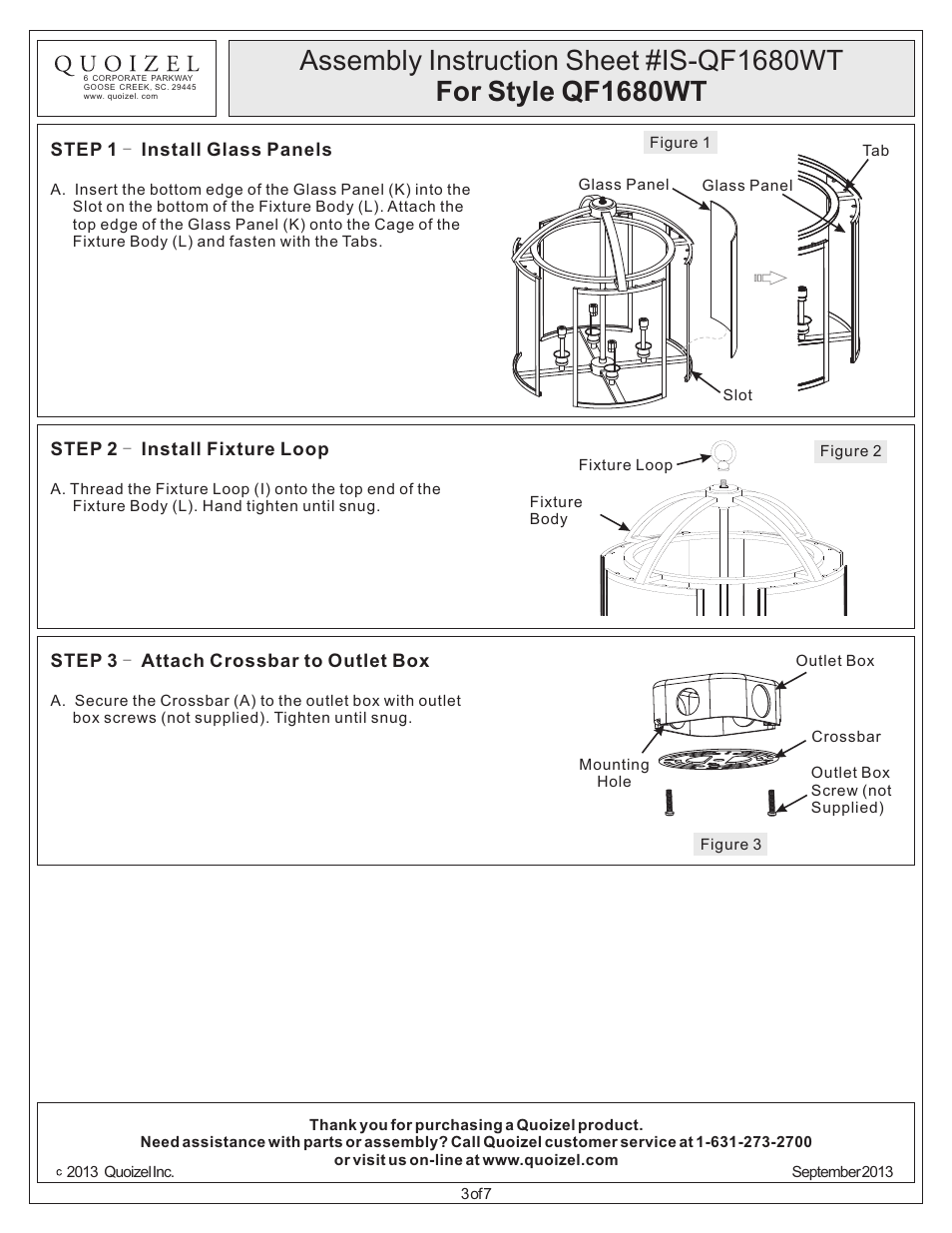 Quoizel QF1680WT Quoizel Fixture User Manual | Page 3 / 7