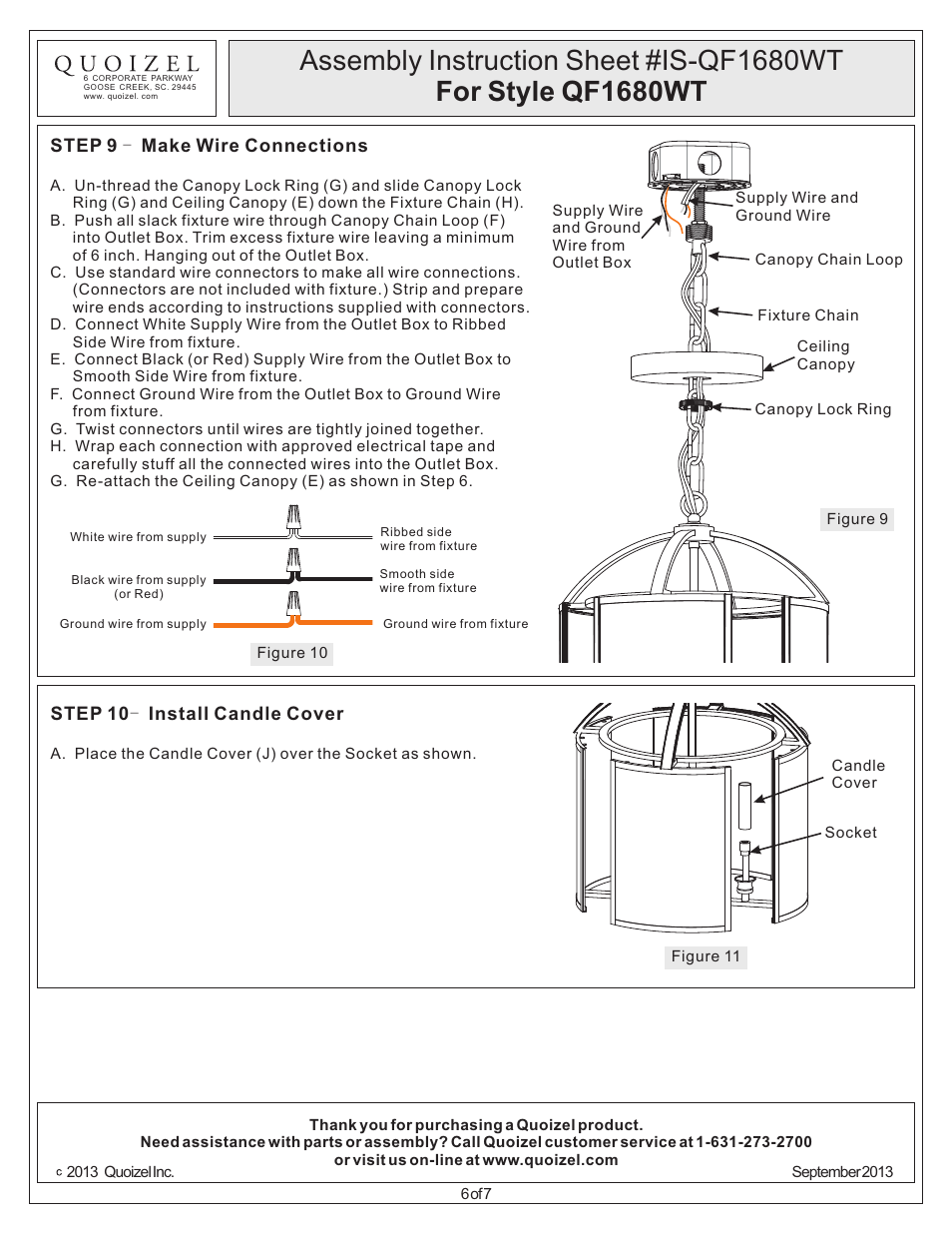 Quoizel QF1680WT Quoizel Fixture User Manual | Page 6 / 7