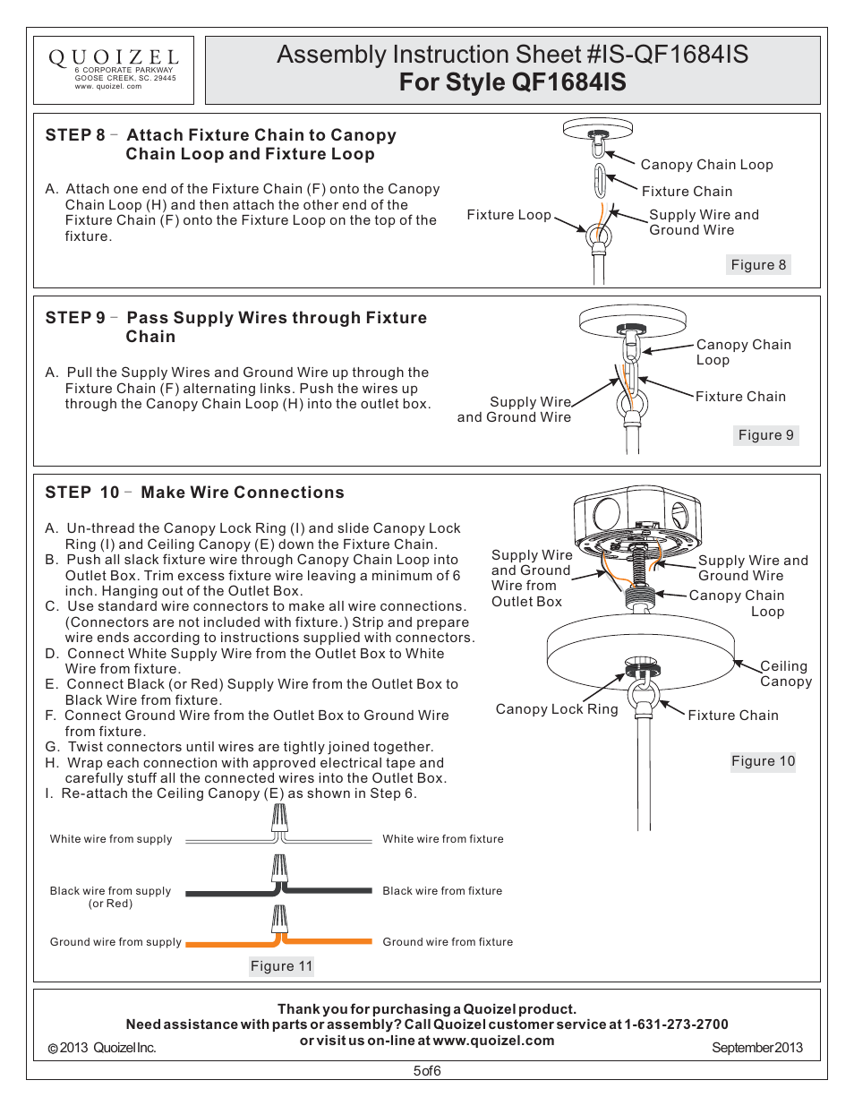 Quoizel QF1684IS Quoizel Fixture User Manual | Page 5 / 6